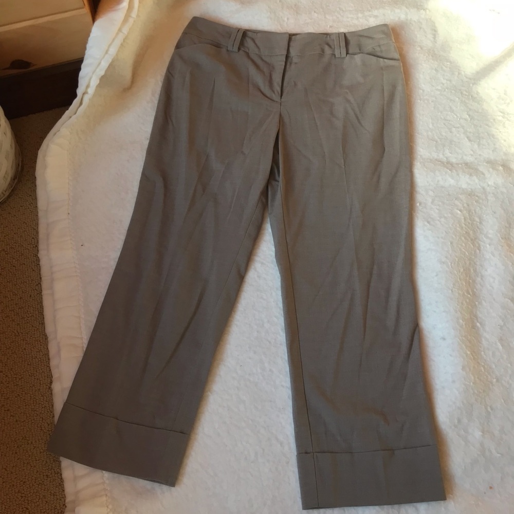 Ann Taylor Factory cropped gray work slacks